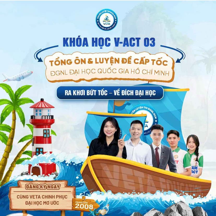 VACT03.2K8 TỔNG ÔN LUYỆN ĐỀ THỰC CHIẾN ĐÁNH GIÁ NĂNG LỰC ĐHQG HỒ CHÍ MINH