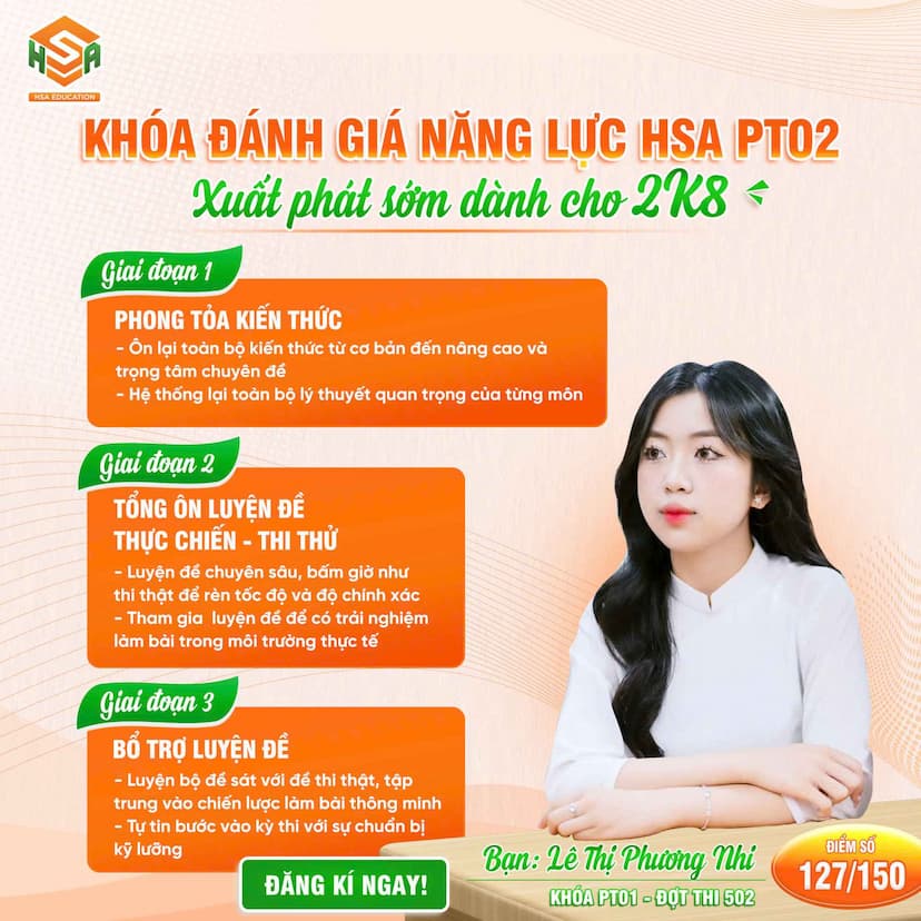 PT02.2K8.HSA Xuất phát sớm Đánh Giá Năng Lực HSA 2K8-2026